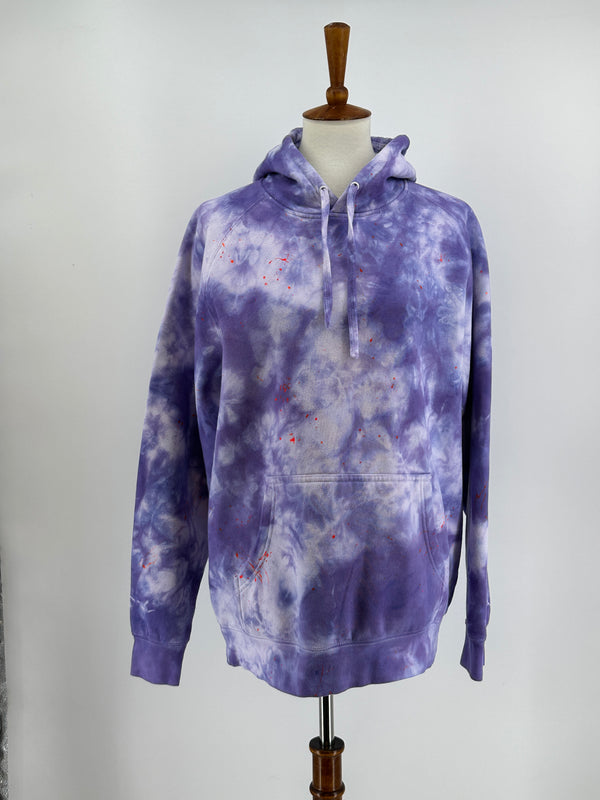 Hooded Sweatshirt in Large - Purple Splatter colorway