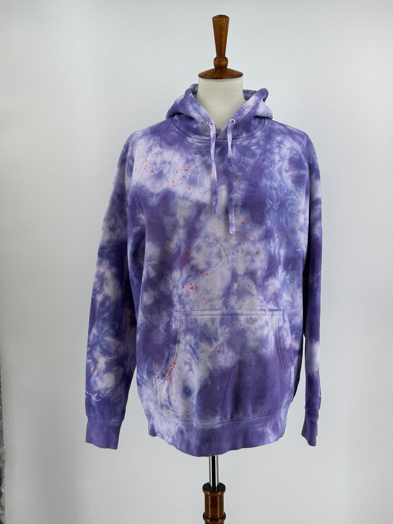 Hooded Sweatshirt in Large - Purple Splatter colorway